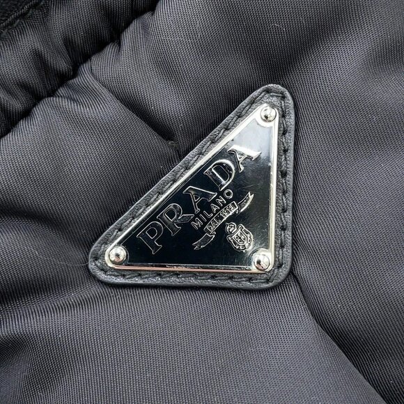 PRADA Tessuto Bomber 2-Way Handbag Nylon Black BL0881 - Picture 13 of 16